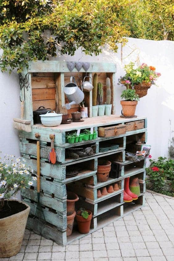 Rangement outils de jardin
