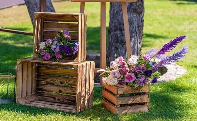 Une jardinière en palette de bois