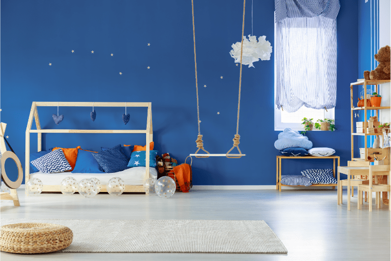 chambre d'enfant bleue