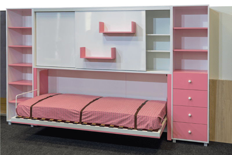 lit escamotable rose