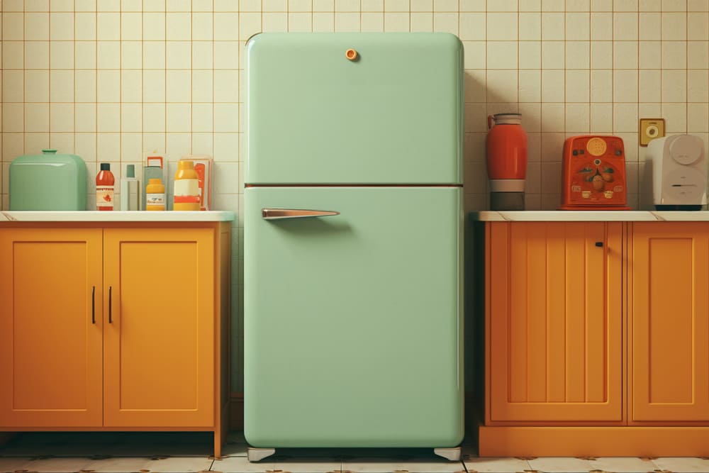 frigo vert de style vintage