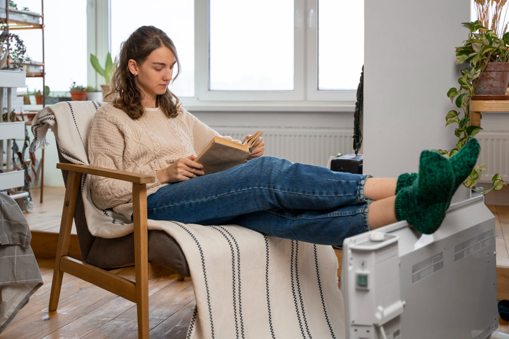 femme assise qui lit