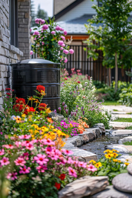 allée fleurie d'un jardin